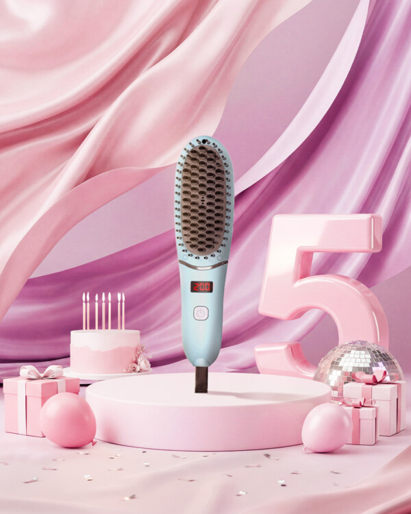 Mini Hair Straightener Brush